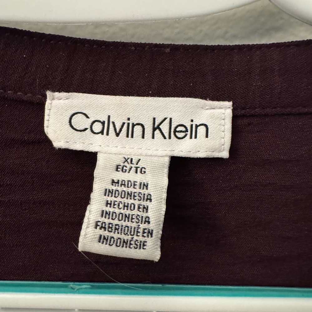 Calvin Klein Women's Deep Purple Button Down Shirt - Picture 3 of 3